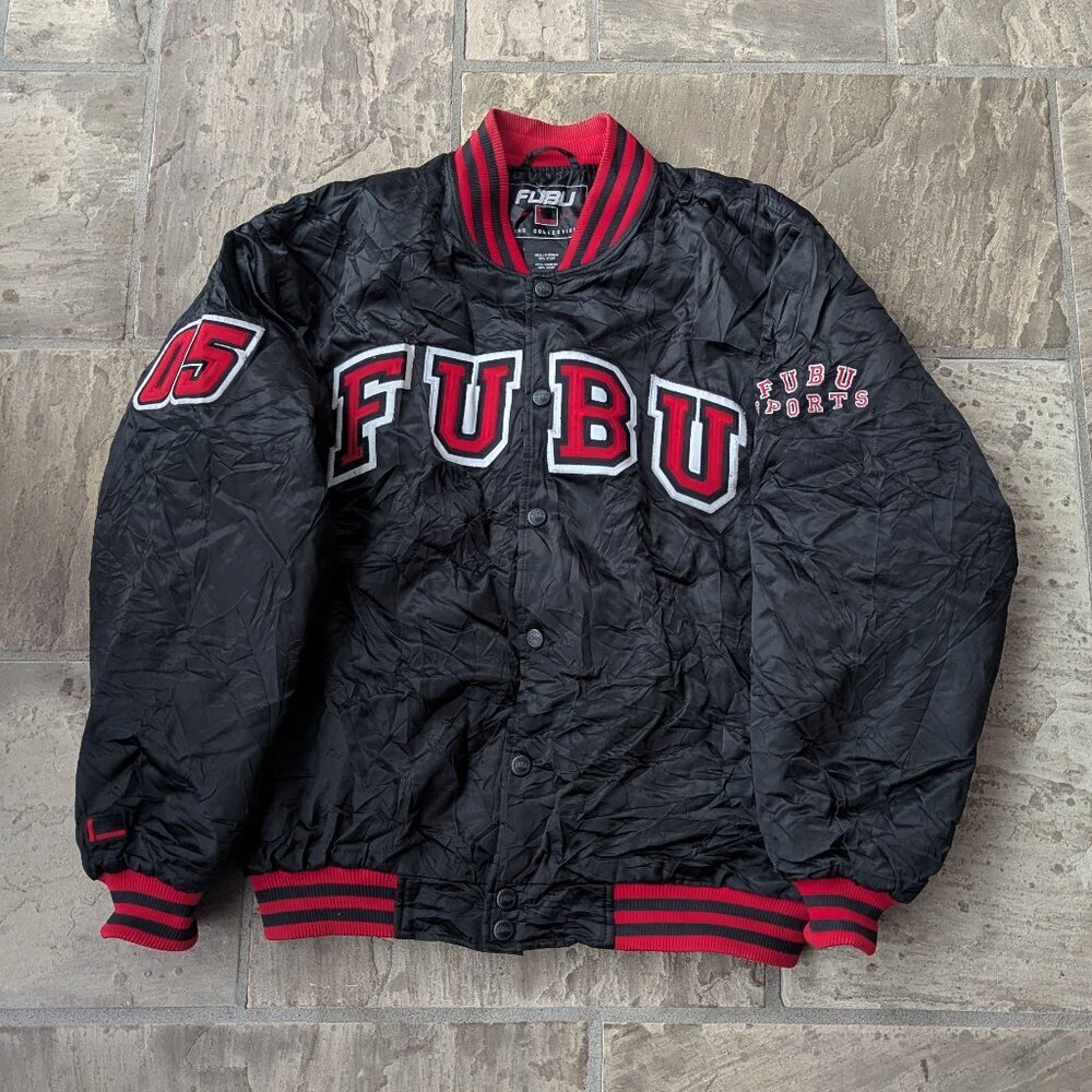 FUBU Sport Champs 05 Satin Varsity Jacket (1993, Vintage)